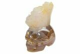 Polished Agate Skull with Quartz Crown #181977-1